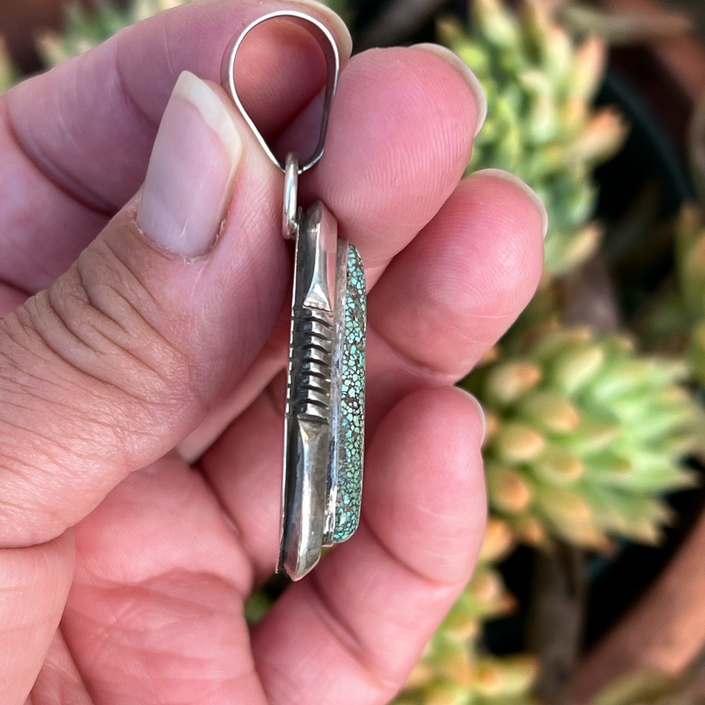 Turquoise Silver Pendant - Picture 3 of 3